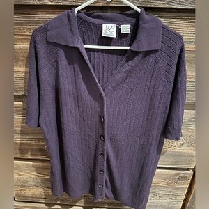 Maggie Lawrence 18/20 Purple Short-Sleeved V-Neck Sweater